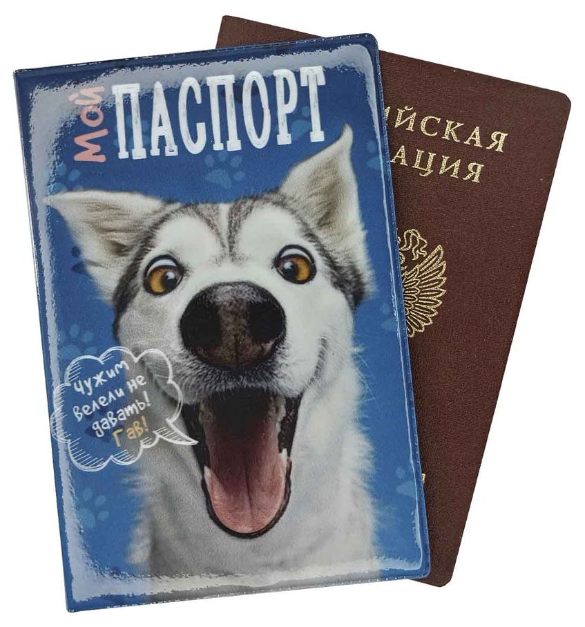 Цена: 68.46 руб. Обложка для паспорта, ПВХ глянцевый с печатью, принт "Мой паспорт"