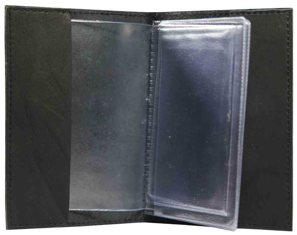 Цена: 126.00 руб. Обложка для паспорта из натуральной кожи, черный, тисн.блинтовое"Медведь"