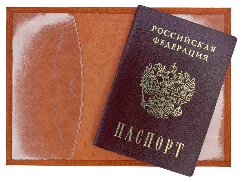 Цена: 152.60 руб. Обложка для паспорта из натуральной кожи, рыжий, сплошное тиснение по коже "Орел"