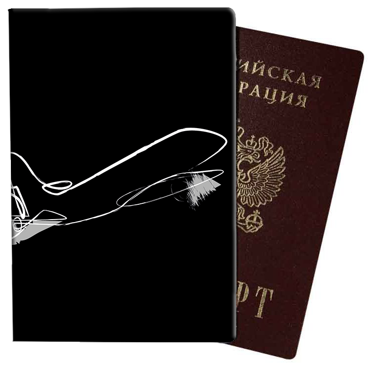 Цена: 59.92 руб. Обложка для паспорта, ПВХ матовый с печатью, принт "Самолёт"