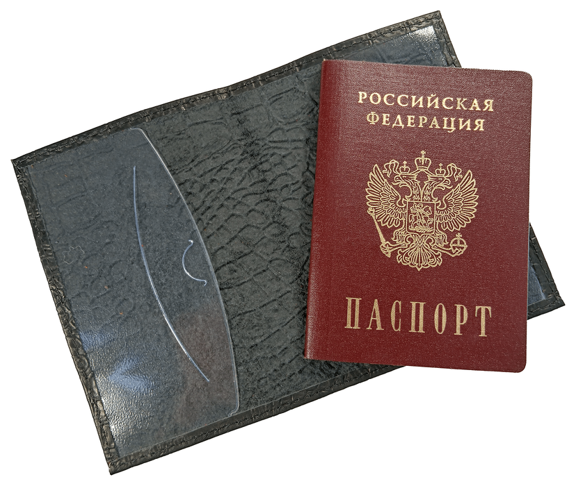 Цена: 152.60 руб. Обложка для паспорта из натуральной кожи, черный, сплошное тиснение по коже "Данди"