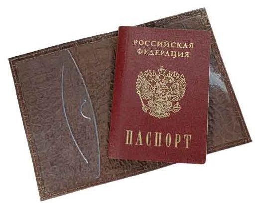 Цена: 152.60 руб. Обложка для паспорта из натуральной кожи, коричневый, сплошное тиснение по коже "Данди"