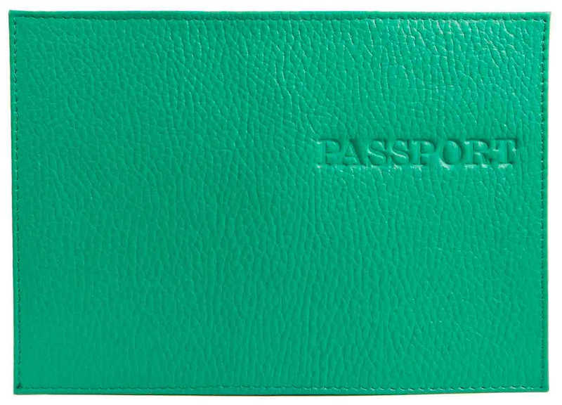 Цена: 198.80 руб. Обложка для паспорта из натуральной кожи Флотер, зеленый, тисн.конгрев "PASSPORT"