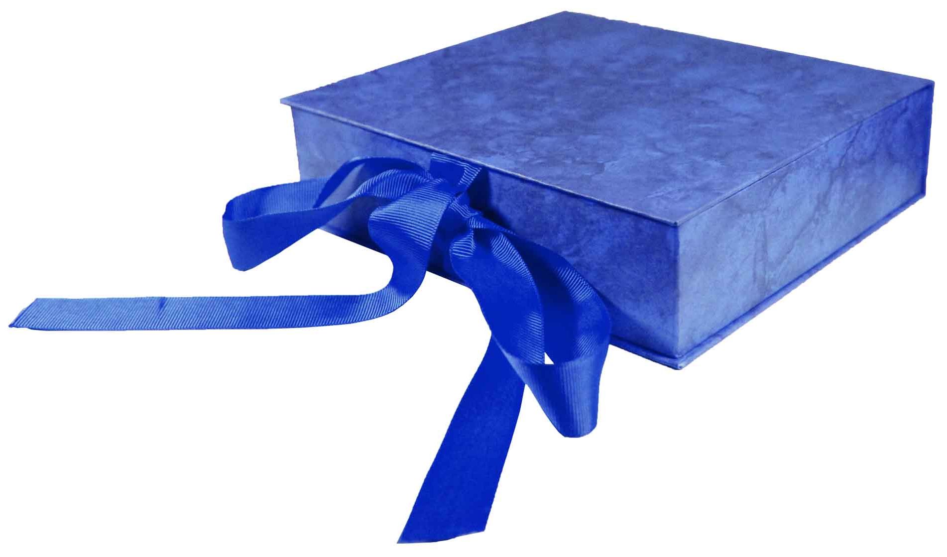 Цена: 153.86 руб. Коробка подарочная, 200*180*50 мм, переплетная бумага "Гроза синяя"