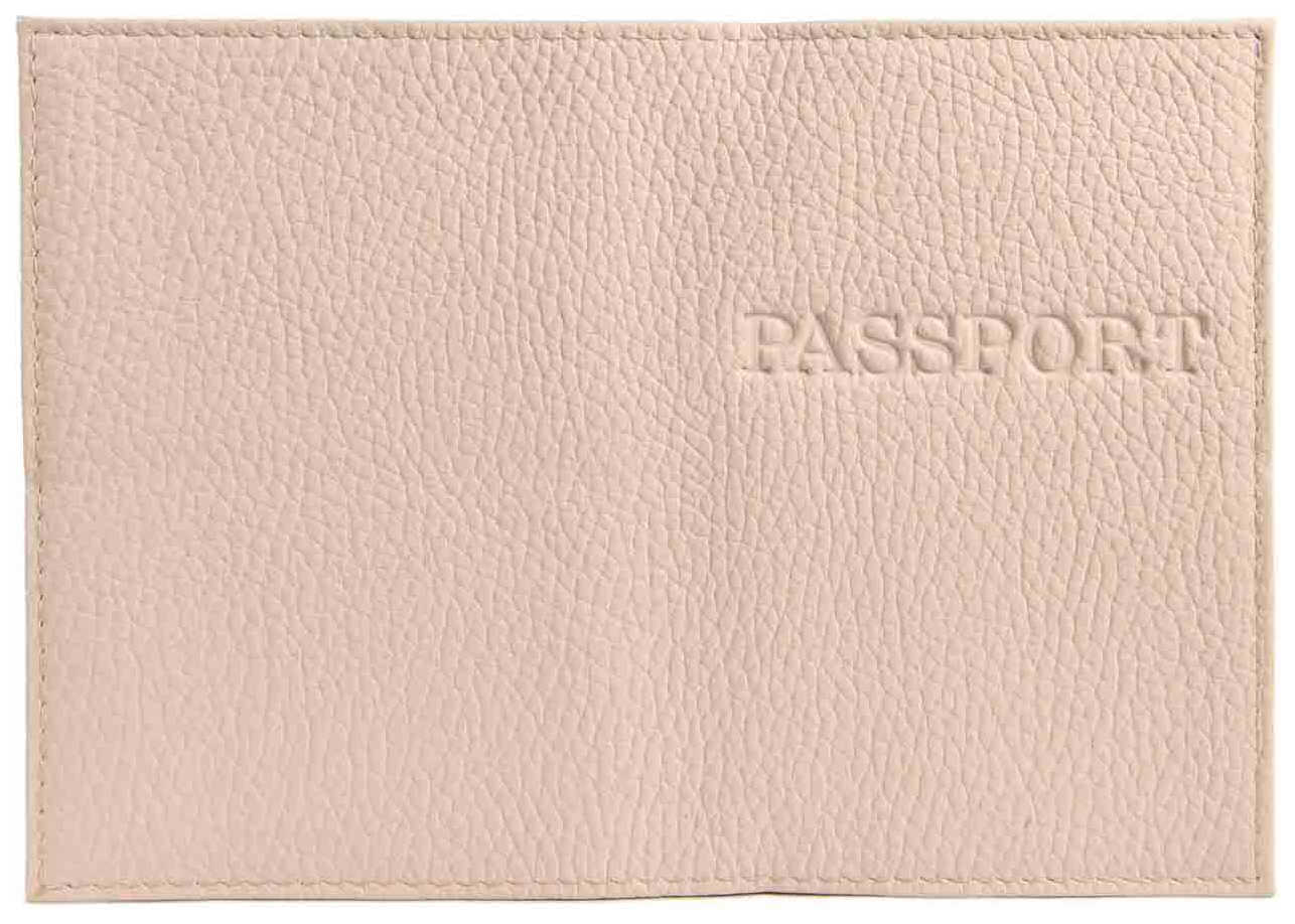 Цена: 198.80 руб. Обложка для паспорта из натуральной кожи Флотер, кремовый, тисн.конгрев "PASSPORT"