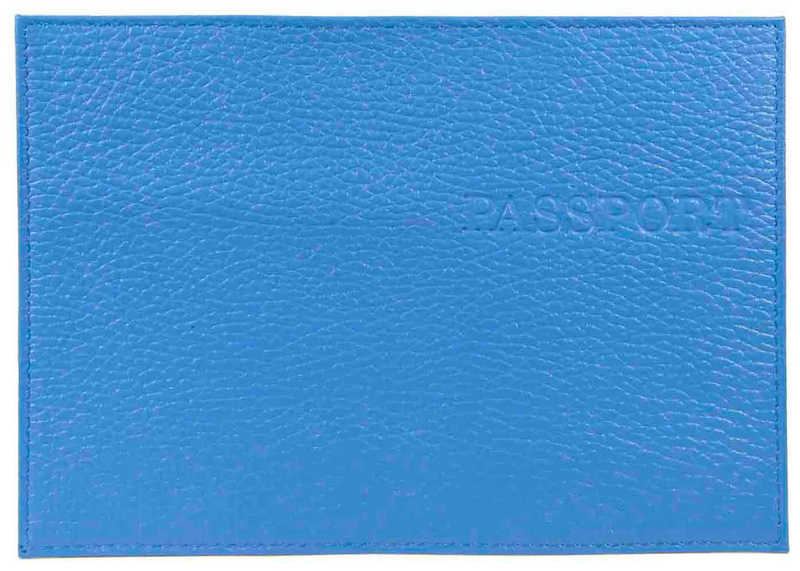 Цена: 198.80 руб. Обложка для паспорта из натуральной кожи Флотер, синий, тисн.конгрев "PASSPORT"