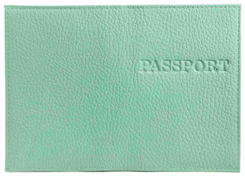 Цена: 198.80 руб. Обложка для паспорта из натуральной кожи Флотер, мята, тисн.конгрев "PASSPORT"