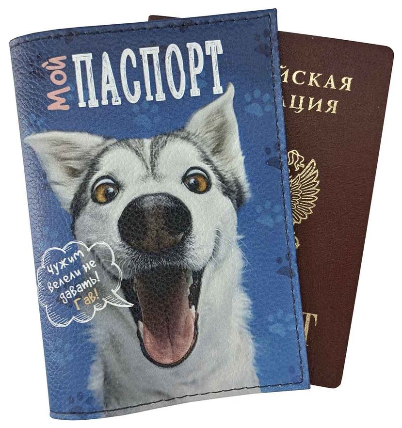 Цена: 312.20 руб. Обложка для паспорта из натуральной кожи, цветной рисунок по коже "Мой паспорт"