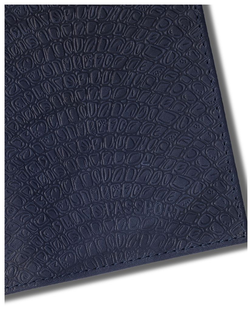 Цена: 152.60 руб. Обложка для паспорта из натуральной кожи, синий, сплошное тиснение по коже "Саламандра"