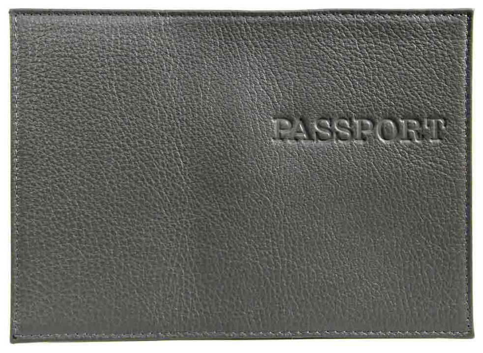 Цена: 198.80 руб. Обложка для паспорта из натуральной кожи Флотер, серый, тисн.конгрев "PASSPORT"