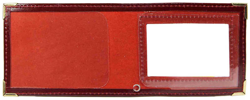 Цена: 168.00 руб. Обложка для удостоверения из натуральной кожи Шик, бордовый, с окошком, с металлическим люверсом