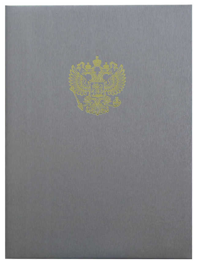 Цена: 208.60 руб. Папка адресная дизайнерские материалы А4 (пухлая) с российским орлом шелк серебряный