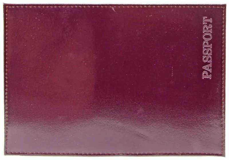 Цена: 168.00 руб. Обложка для паспорта из натуральной кожи Шик, темно-фиолетовый, тисн.конгрев "PASSPORT"