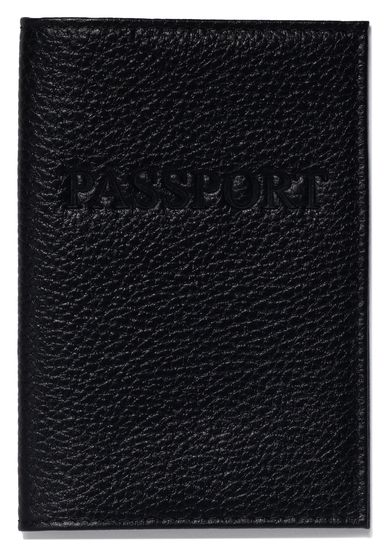 Цена: 198.80 руб. Обложка для паспорта из натуральной кожи Флотер, черный, тисн.конгрев "PASSPORT"
