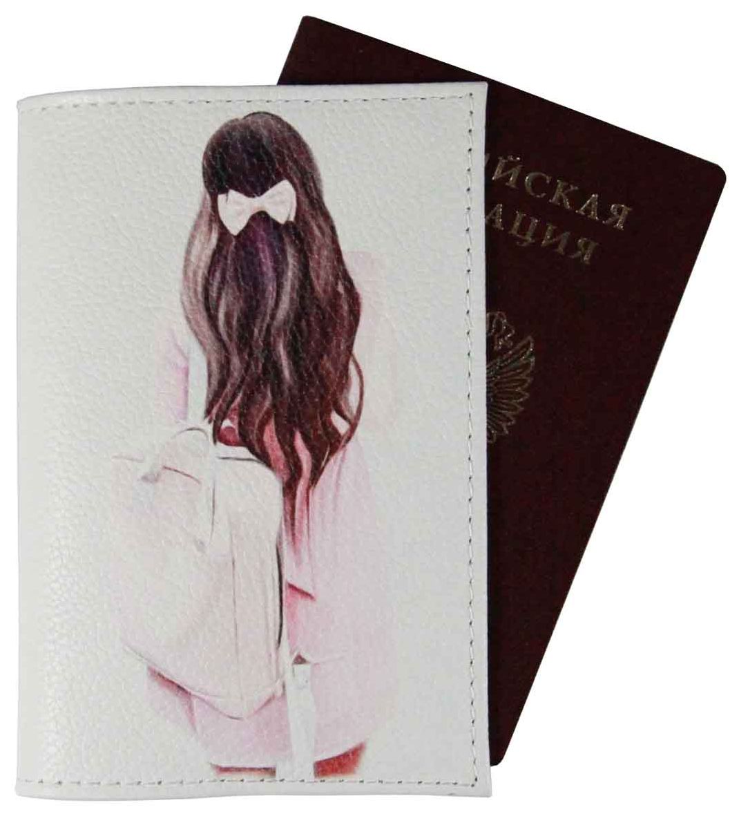 Цена: 312.20 руб. Обложка для паспорта из натуральной кожи, цветной рисунок по коже "Зефирка"