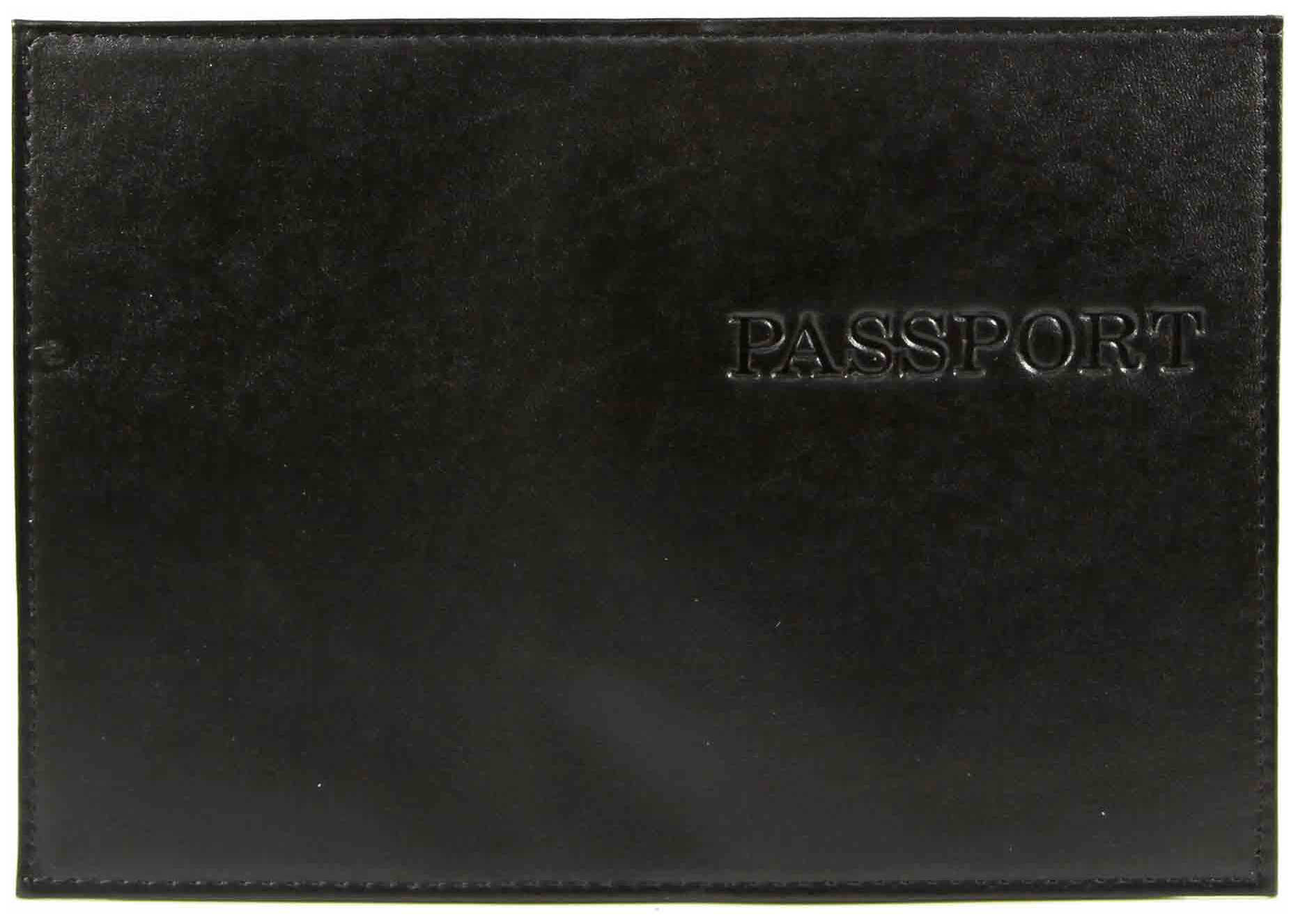 Цена: 217.00 руб. Обложка для паспорта из натуральной кожи Парус, черный, тисн.конгрев "PASSPORT"
