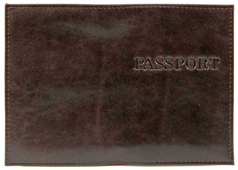 Цена: 217.00 руб. Обложка для паспорта из натуральной кожи Парус, коричневый, тисн.конгрев "PASSPORT"