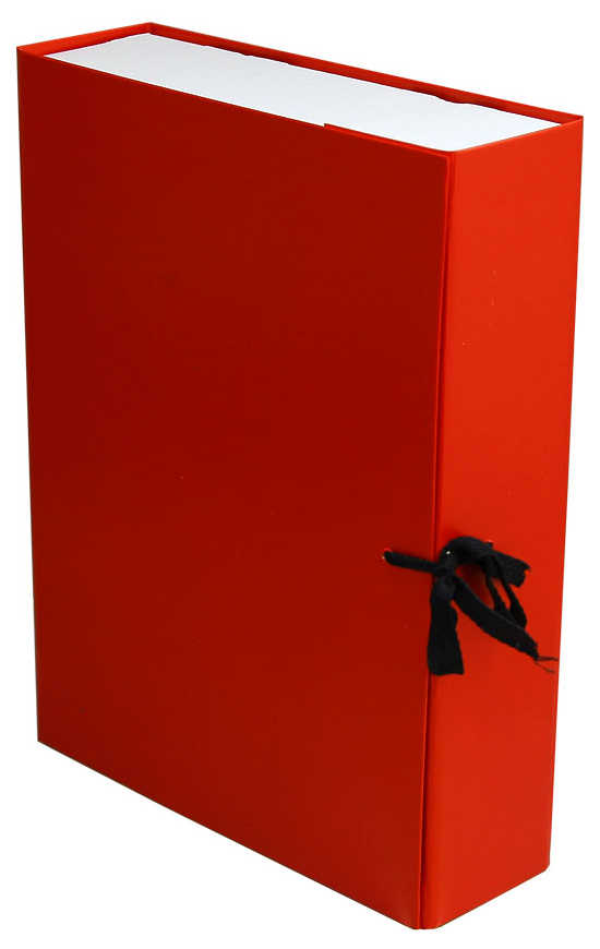 Цена: 177.66 руб. Архивный короб А4, 70 мм, бумвинил, складывающийся, с карманом красный