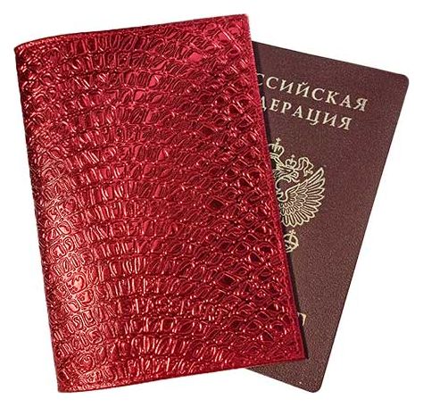 Цена: 164.92 руб. Обложка для паспорта из натуральной кожи, красный, сплошное тиснение фольгой "металлик" по коже "Железная Саламандра"