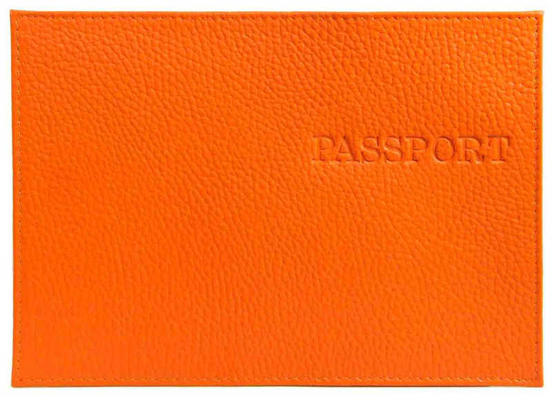 Цена: 198.80 руб. Обложка для паспорта из натуральной кожи Флотер, оранжевый, тисн.конгрев "PASSPORT"