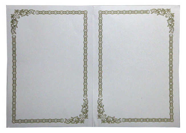 Цена: 6.16 руб. Вкладыш в адресную папку формата А3 бумага мелованная, бронзовый орнамент