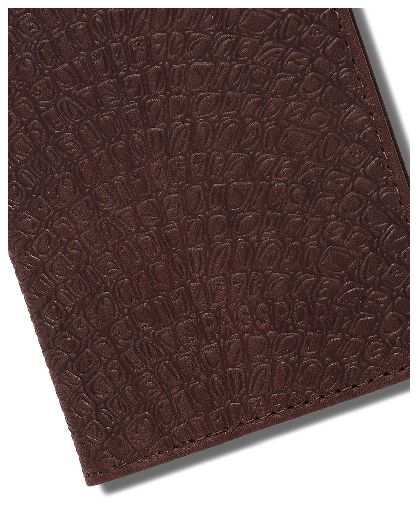 Цена: 152.60 руб. Обложка для паспорта из натуральной кожи, коричневый, сплошное тиснение по коже "Саламандра"