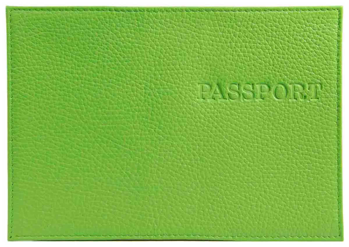 Цена: 198.80 руб. Обложка для паспорта из натуральной кожи Флотер, салатовый, тисн.конгрев "PASSPORT"