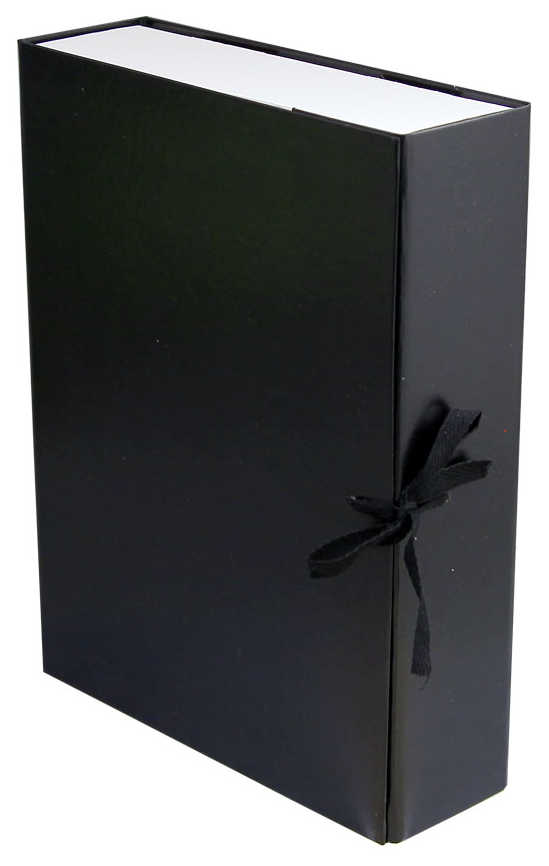 Цена: 169.40 руб. Архивный короб А4, 70 мм, бумвинил, складывающийся, с карманом черный