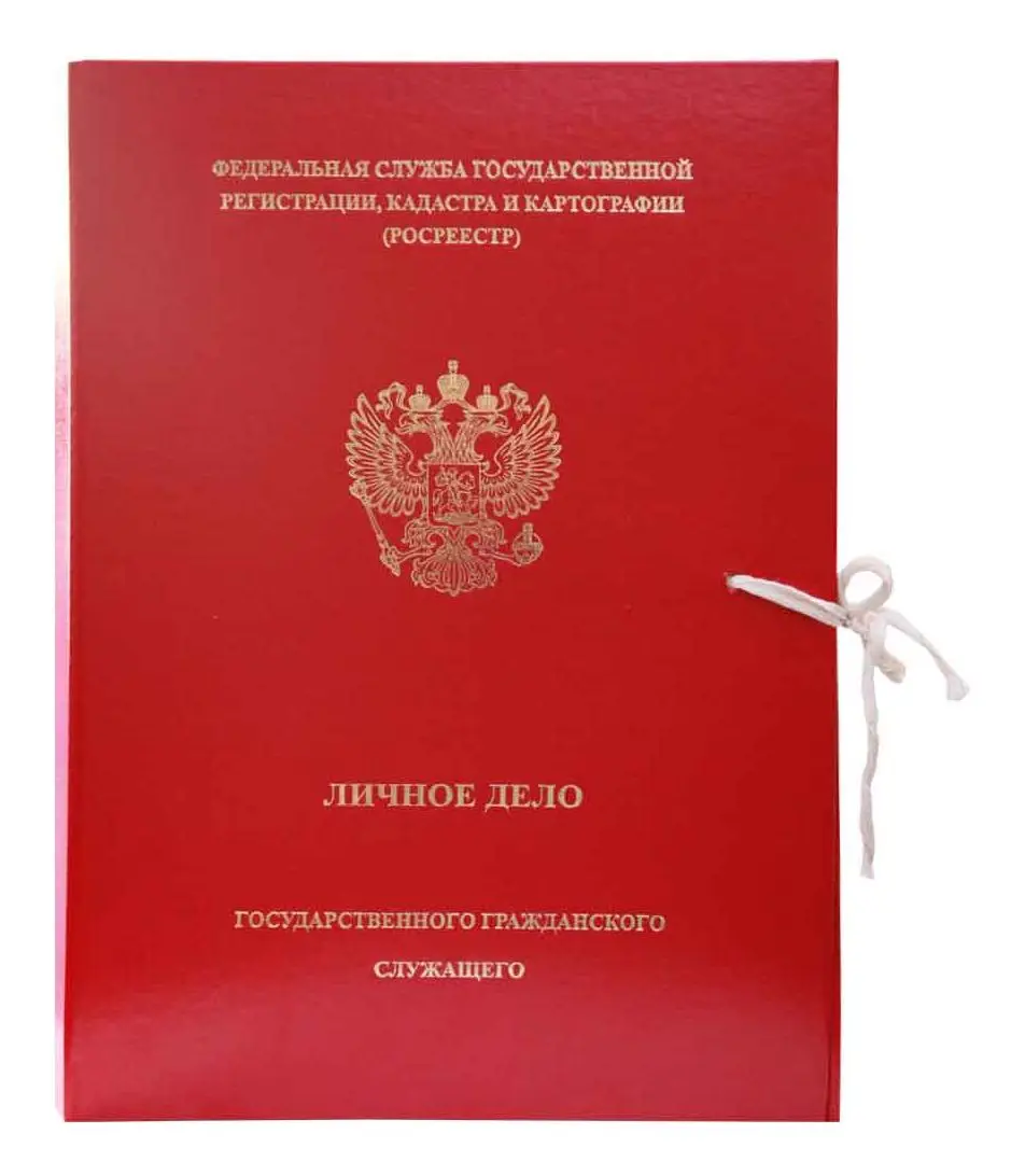 Папка "Личное дело" А4, бумвинил красный, корешок 35 мм жесткий, гребешок со скоросшивателем, клапан, 2 конверта
