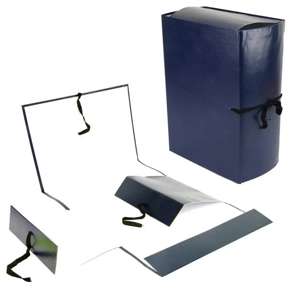 Архивный короб А4, 150 мм, 25 шт. в упаковке, бумвинил, с мягкими клапанами, синий