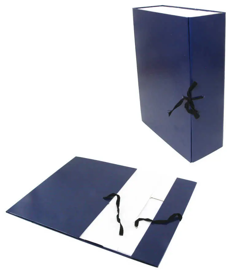 Архивный короб А4, 90 мм, бумвинил, складывающийся, синий