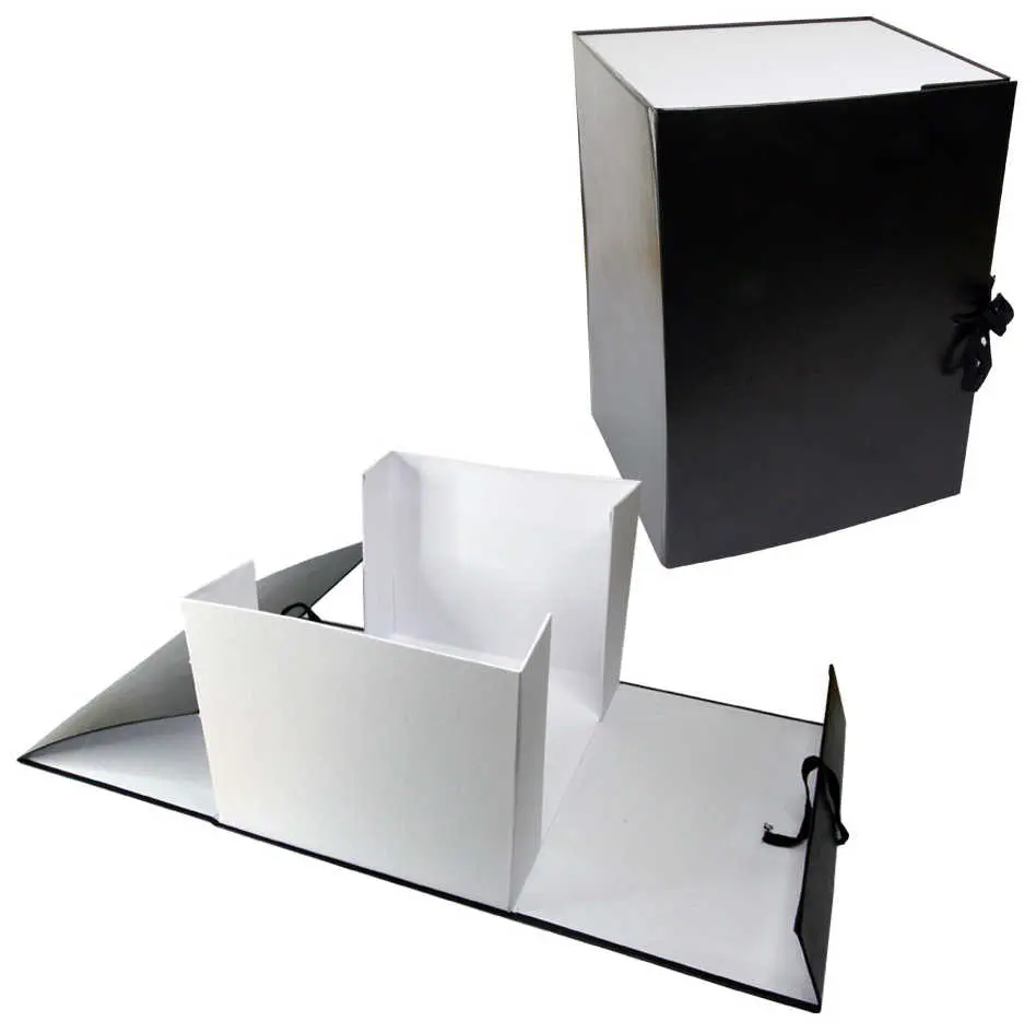 Архивный короб А4, 200 мм, бумвинил, не складывающийся, черный