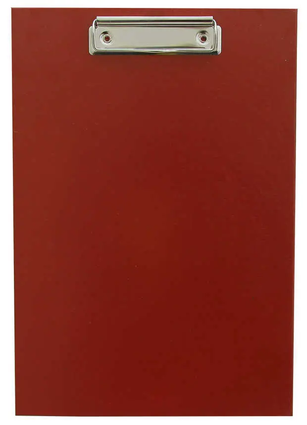 Папка-планшет без крышки, бумвинил А4 с металлическим зажимом бордовый 