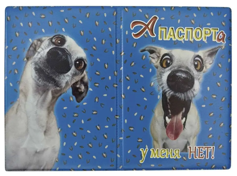 Обложка для паспорта, ПВХ матовый с печатью, принт "А паспорта у меня нет!"