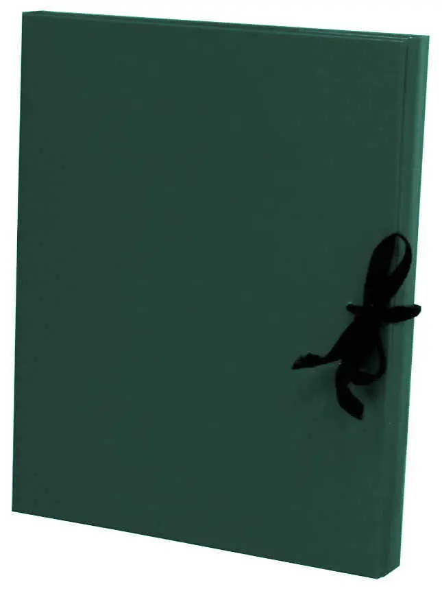 Архивная папка А4, 30 мм, бумвинил, 2 завязки, зеленая