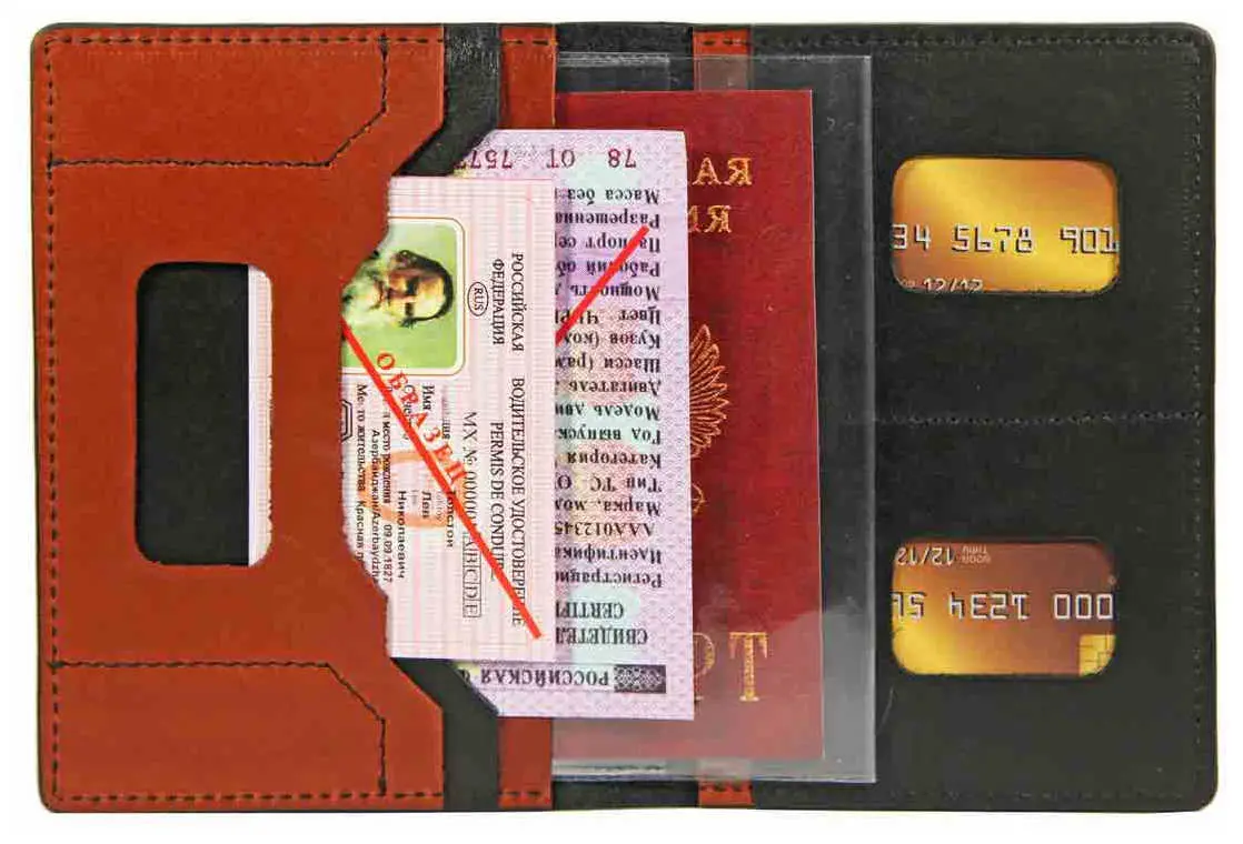 Обложка для автодокуменов, из премиальной натуральной кожи+трансформер