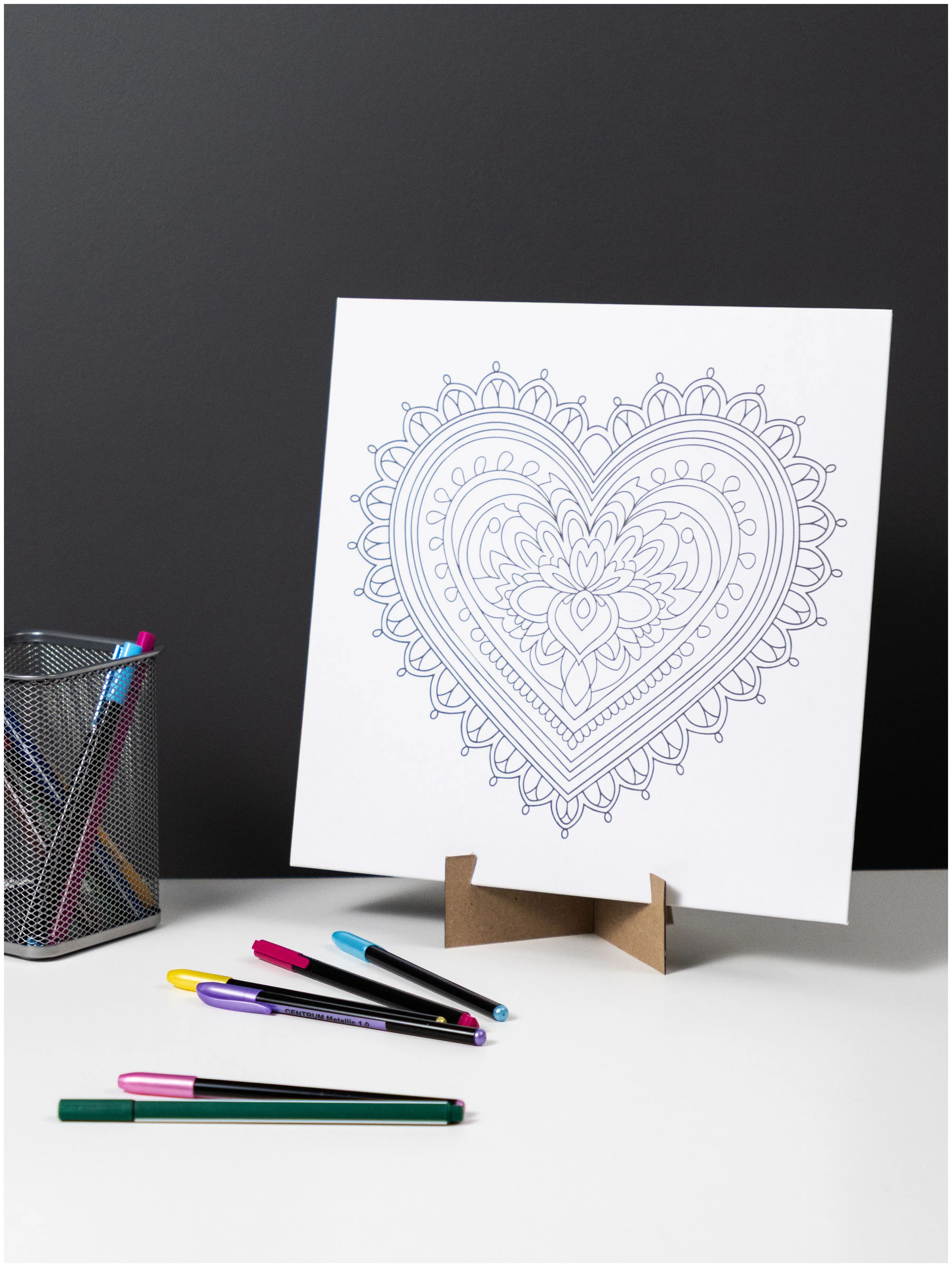 Набор для творчества Раскраска-Мандала "Сердце" размер 290х290 мм