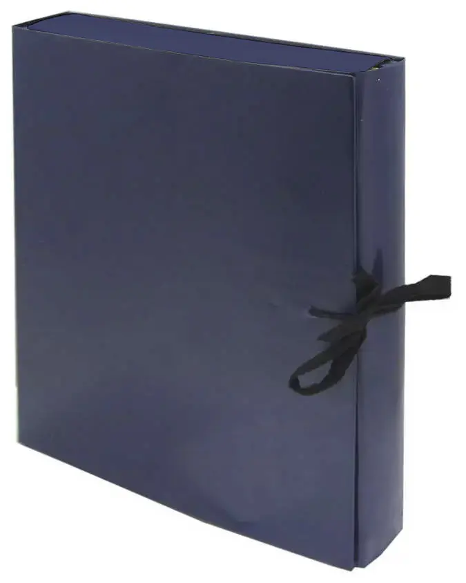 Архивная папка А4, 50 мм, бумвинил, 4 завязки, синяя