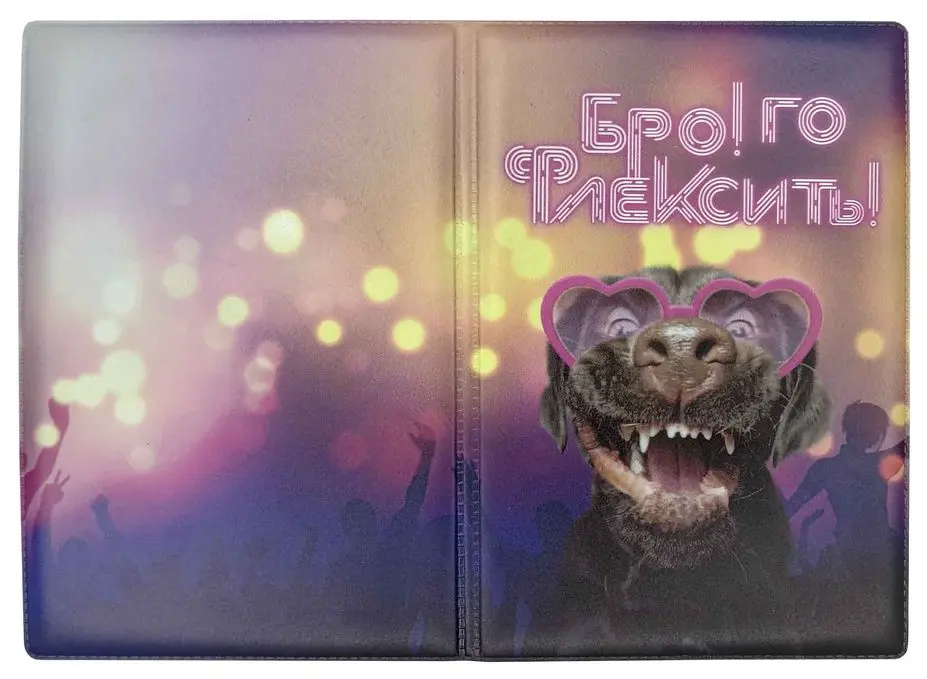 Обложка для паспорта, ПВХ матовый с печатью, принт "Бро! го Флексить!"