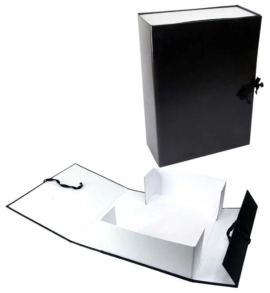 Архивный короб А4, 100 мм, бумвинил, не складывающийся, черный