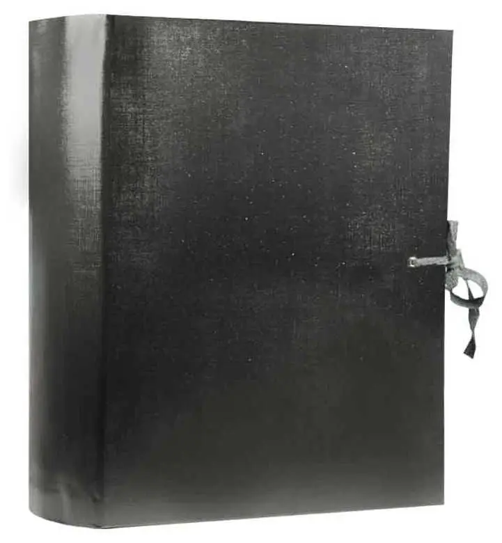 Архивная папка А4, 120 мм, бумвинил, 4 завязки, черная