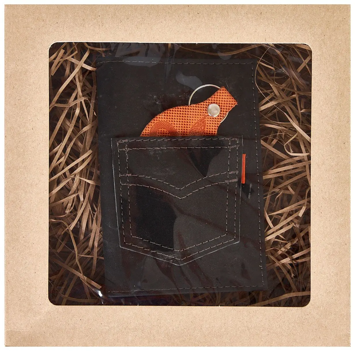 Подарочный набор "Гармония" из натуральной кожи, черный