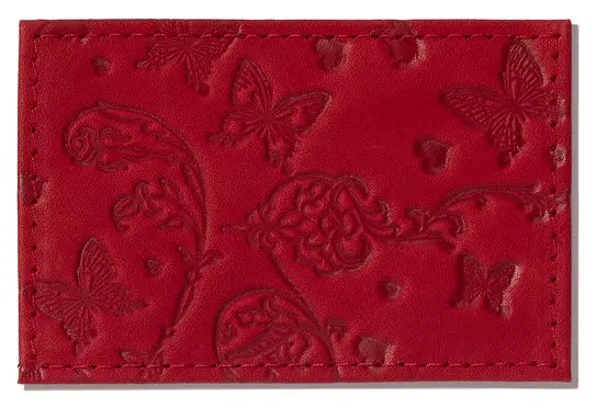 Обложка для проездного билета из натуральной кожи, красный, сплошное тиснение по коже "Вдохновение"