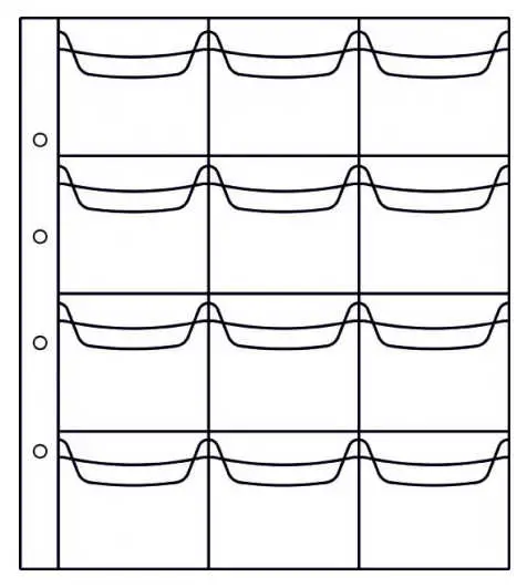 Лист для монет (193*215) на 12 ячеек, NUM