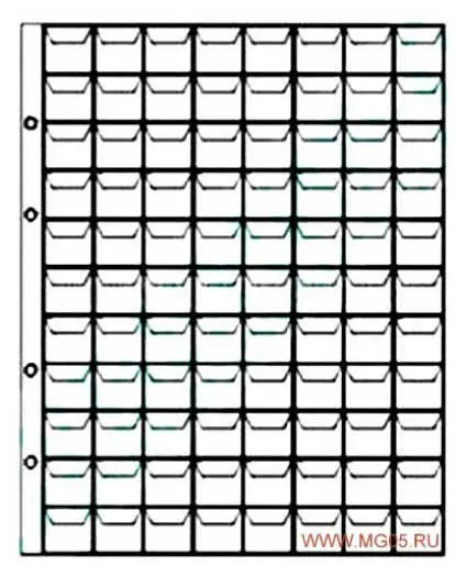 Лист для монет (200*250) на 88 ячеек, ОРТ