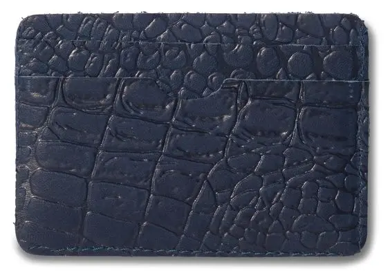 Картхолдер "Бетховен" из натуральной кожи, синий, пять отделений, тиснение "Данди"