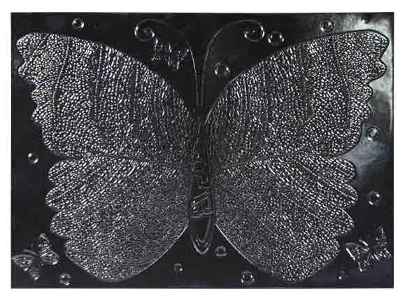 Обложка для паспорта из лакированной натуральной кожи, черный, тиснение по коже конгрев "Бабочка"