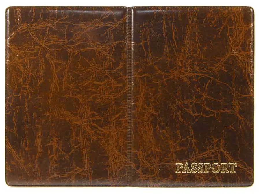 Обложка для паспорта, "Элит", коричневый, тисн.золото "PASSPORT", без уголков