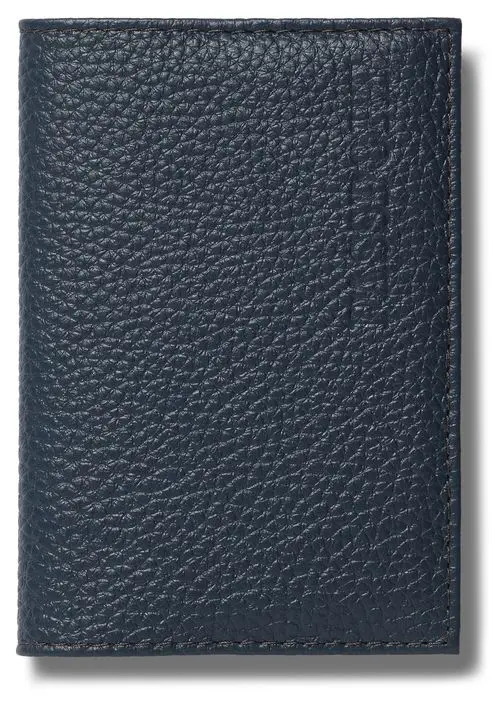 Обложка для паспорта из натуральной кожи Флотер, темно-синий, тисн.конгрев "PASSPORT"