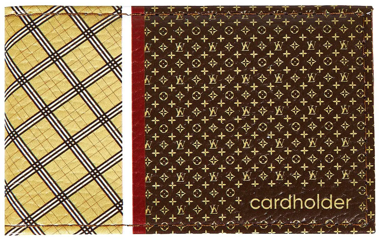 Визитница горизонтальная 1 секц. (18 карманов) из натуральной кожи, цветной рисунок по коже "Бренд"